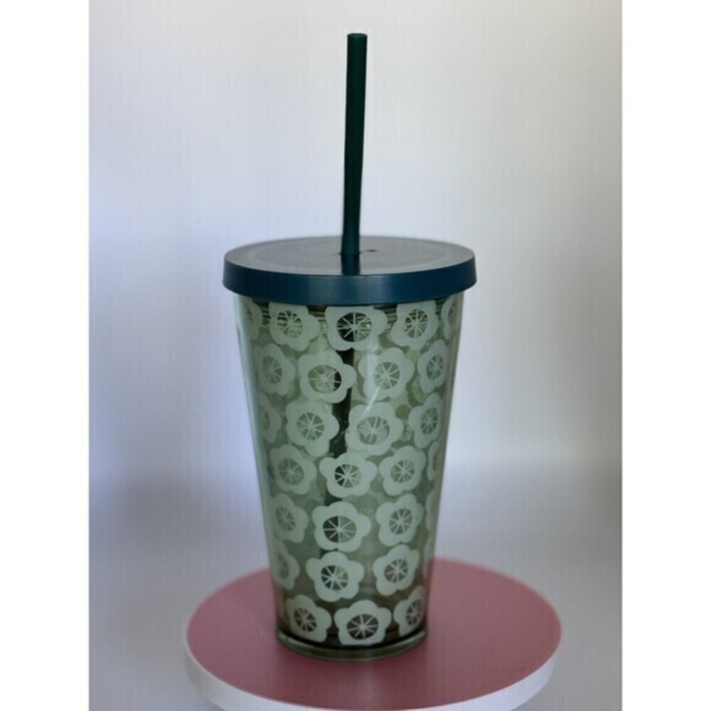 Starbucks Spring Green Floral Grande Plastic Tumbler Collectible Drinking Cups